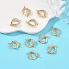 SHEGRACE Brass Micro Pave Clear Cubic Zirconia Connector Charms XGRQ3P792-601G-4