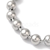 304 Stainless Steel Beads Ball Chain Bracelets for Women BJEW-B092-02A-P-2