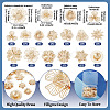 13Pcs 13 Styles Brass Bead Caps KK-TA0008-26KCG-4