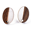 Resin & Walnut Wood Stud Earring Findings MAK-N032-004A-A01-2