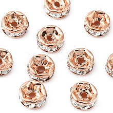 Brass Rhinestone Spacer Beads RB-YW0001-04B-01RG