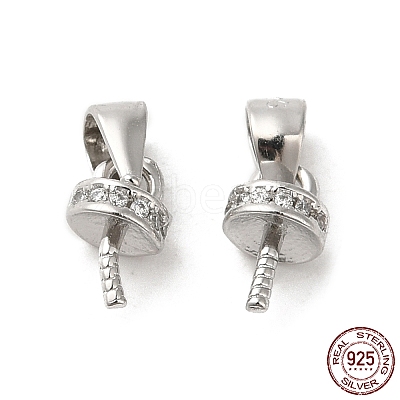 Rhodium Plated 925 Sterling Silver Cup Peg Bails X-FIND-Z008-15P-1