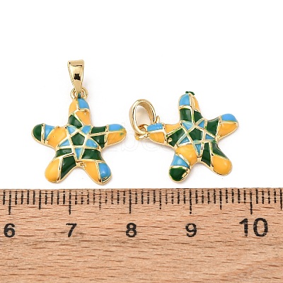 Sea Animals Brass Enamel Pendants KK-F917-01A-02-1