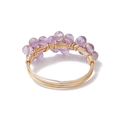 Natural Amethyst Finger Rings RJEW-TA00198-02-1