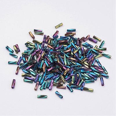 Glass Twisted Bugle Beads SEED-E002-12mm-809#-1