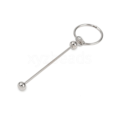Iron Bar Beadable Keychain Clasps LS-AJEW-R004-02P-1