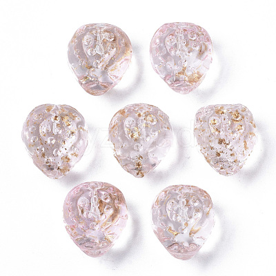 Transparent Spray Painted Glass Beads GLAA-R215-01-B04-1