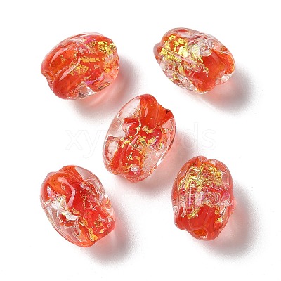 Handmade Foil Lampwork Beads Strands FOIL-Z001-06C-1