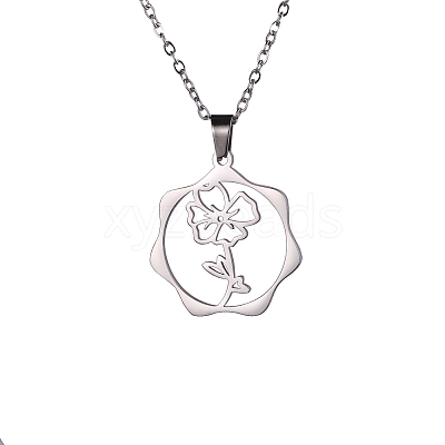 Non-Tarnish 304 Stainless Steel Pendant Necklaces PW-WG57218-07-1