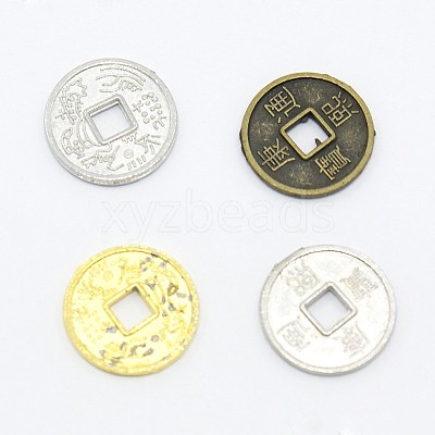 Feng Shui Chinoiserie Jewelry Findings Alloy Copper Cash Beads PALLOY-M018-01-1