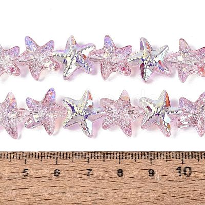 Electroplate Transparent Glass Beads Strands EGLA-Q136-01A-11-1