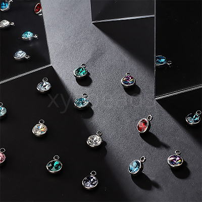 20Pcs 10 Colors Glass Charms GLAA-GA0001-39-1