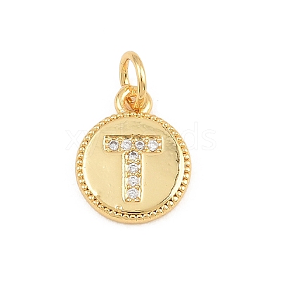 Brass Micro Pave Clear Cubic Zirconia Charms CU-CBA56CE-12G-T-1