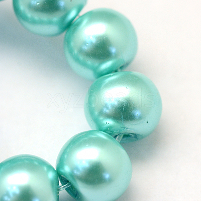 Baking Paint Pearlized Glass Pearl Round Bead Strands HY-Q003-10mm-65-1