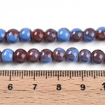 Baking Paint Glass Beads Strands DGLA-N003-6mm-C10-1