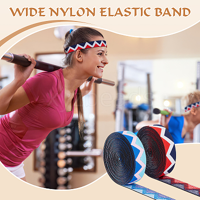 10 Yards 2 Colors Flat Nylon Elastic Band with Wave Pattern EC-FG0001-04-1