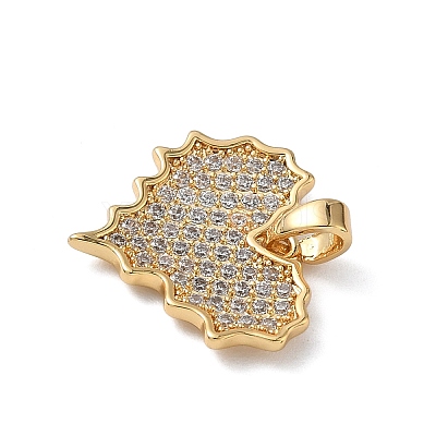 Brass Micro Pave Cubic Zirconia Pendants KK-C140-05E-G-1