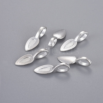 Tibetan Style Alloy Glue-on Flat Pad Bails X-TIBEP-AB3348Y-S-1
