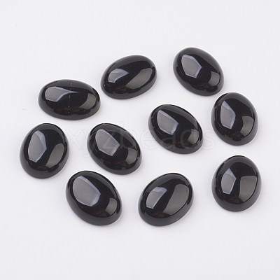 Natural Obsidian Flat Back Cabochons G-G741-22x30mm-20-1
