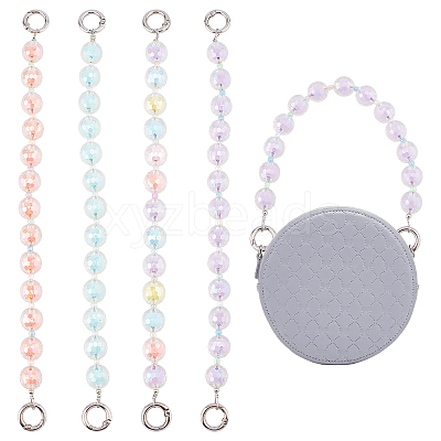 4Pcs 4 Colors Candy AB Colored Round Plastic Beaded Bag Handle DIY-WR0001-77-1