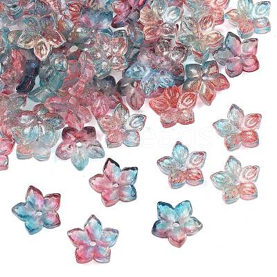 Two Tone Transparent Glass Bead Cap GLAA-H041-01J-1