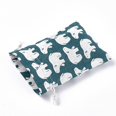 Polycotton(Polyester Cotton) Packing Pouches Drawstring Bags ABAG-T007-02M-1