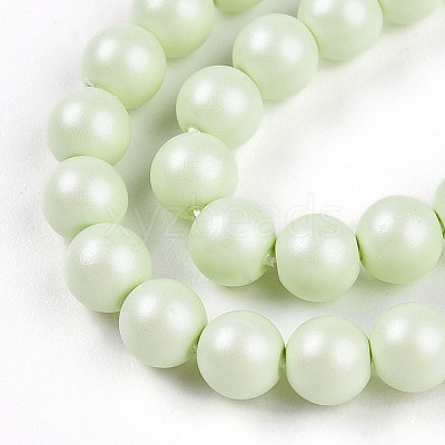 Baking Paint Pearlized Glass Pearl Bead Strands HY-N002-4mm-B02-1