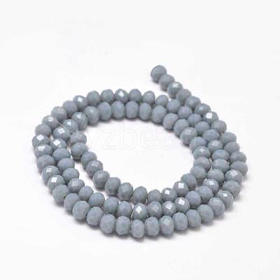 Faceted Rondelle Glass Beads Strands X-GLAA-I033-6mm-21-1