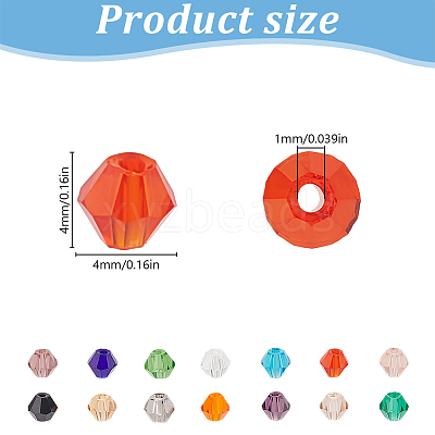 14 Strands 14 Colors Imitate Austrian Crystal Bicone Glass Beads Strands GLAA-GO0001-21-1