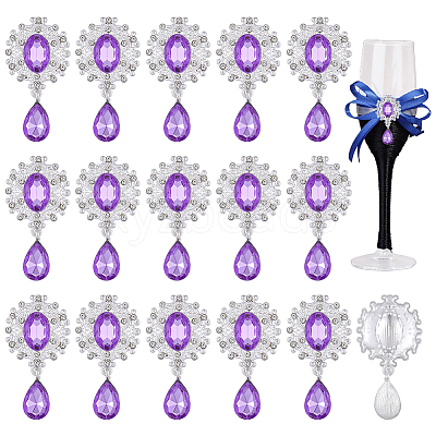 16Pcs Alloy Rhinestone Cabochons ALRI-FG0001-05B-1