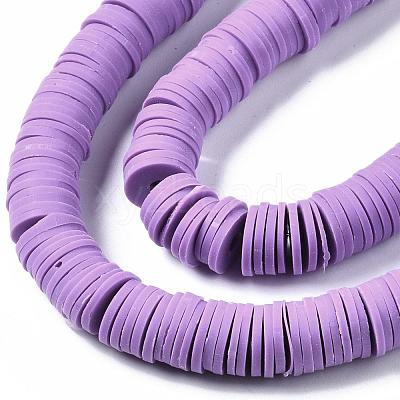 Flat Round Handmade Polymer Clay Beads CLAY-R067-10mm-01-1