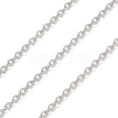 Anti-Tarnish Rhodium Plated 925 Sterling Silver Cable Chains LS-STER-E072-02P-05-1