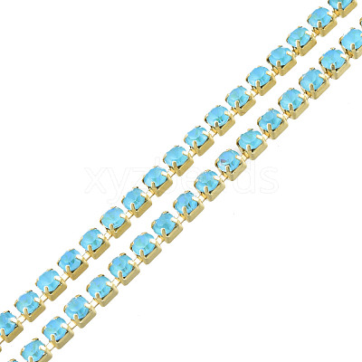 Brass Rhinestone Strass Chains CHC-N017-003B-C02-1