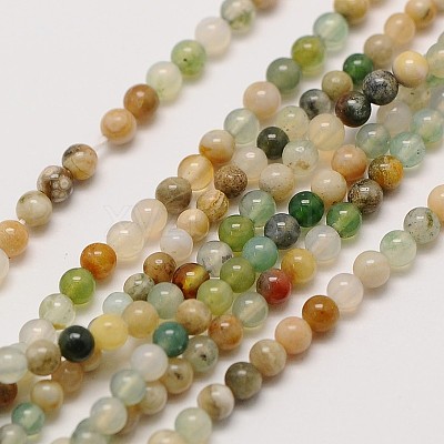 Natural Indian Agate Bead Strands X-G-A130-3mm-K12-1