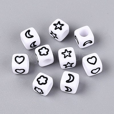 Opaque Acrylic Beads SACR-Q001-09B-1
