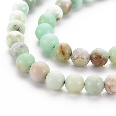 Natural Chrysoprase Beads Strands X-G-S333-6mm-037-1