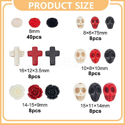 DIY Skull Cross Rose Bracelet/Necklaces Making Kits DIY-AR0005-27-1