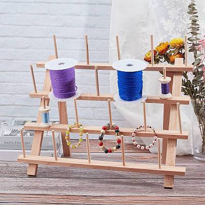 20 Spools Solid Wood Sewing Embroidery Thread Stand TOOL-PH0001-33-1