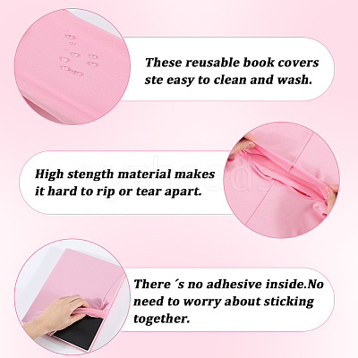 3Pcs Elastic Fabric Book Covers AJEW-CP0006-14G-1