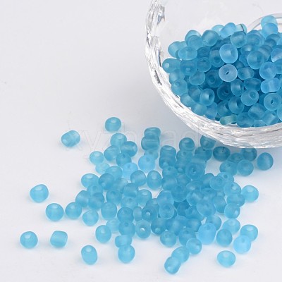 6/0 Frosted Round Glass Seed Beads X-SEED-A008-4mm-M3-1