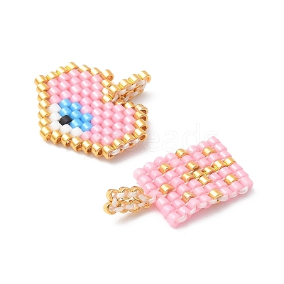 2Pcs Handmade Loom Pattern MIYUKI Glass Seed Beads PALLOY-MZ00607-01-1