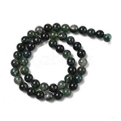 Natural Moss Agate Beads Strands G-A248-A02-01-1