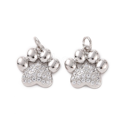 Rack Plating Brass Micro Pave Cubic Zirconia Charms KK-C008-36P-1