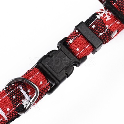 Cloth Pet's Christmas Bowknot Collar AJEW-D051-03G-1