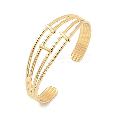 304 Stainless Steel Cuff Bangles for Women BJEW-B120-01G-02-1