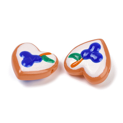 Handmade Heart Lampwork Beads Strands LAMP-P069-04B-03-1