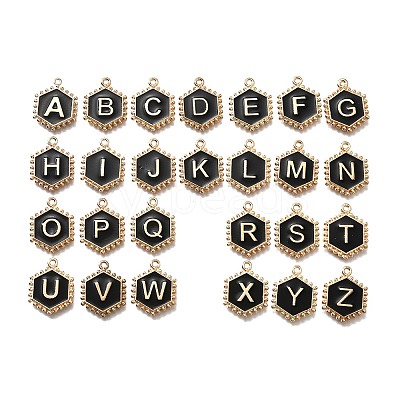 Alloy Black Enamel Pendants ENAM-K075-03B-G-1
