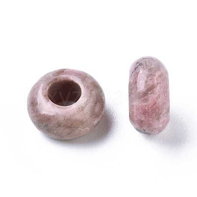 Natural Rhodonite European Beads G-G740-12x6mm-01-1