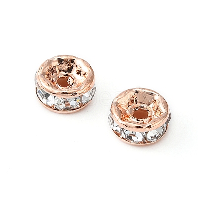 Brass Rhinestone Spacer Beads RB-YW0001-04B-01RG-1