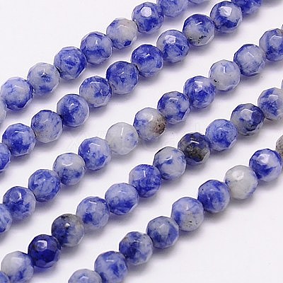 Natural Blue Spot Jasper Beads Strands G-G545-17-1